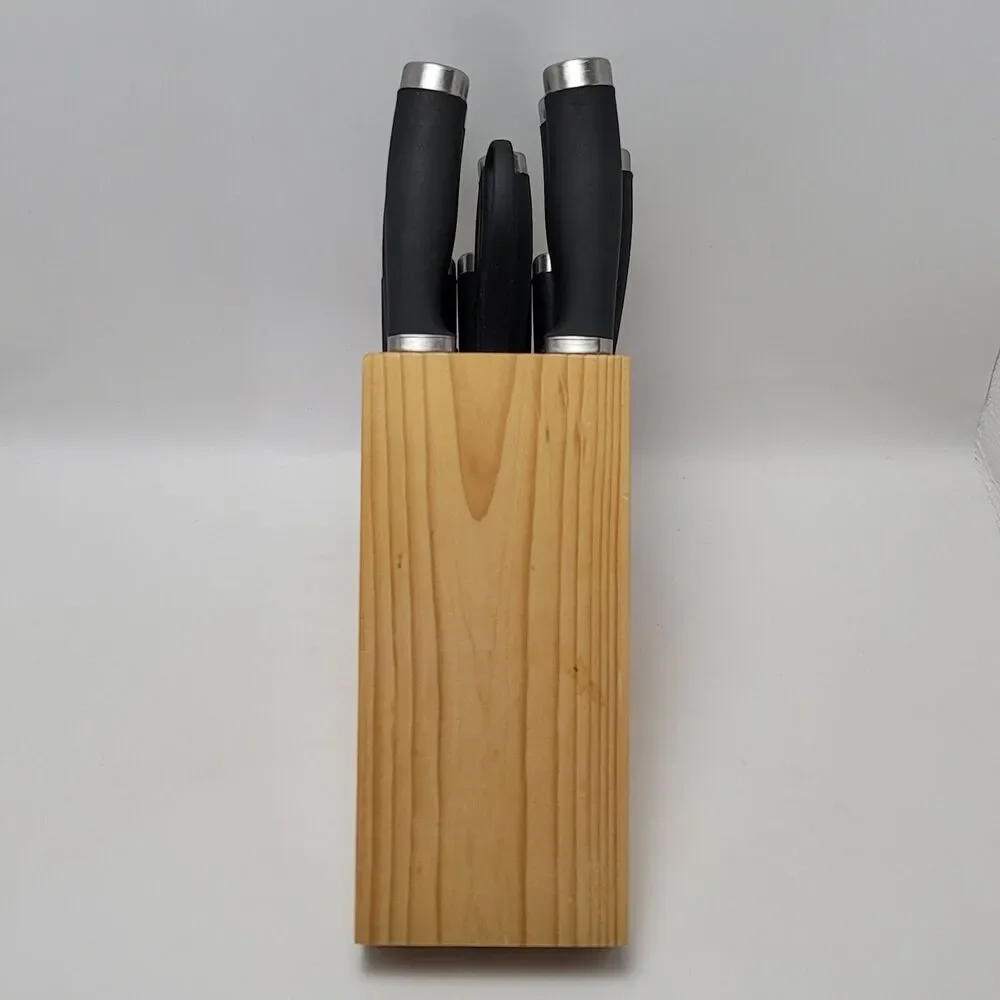 Hampton Forge Epicure Black Stainless Steel 15-Piece Knife Cutlery Block Set